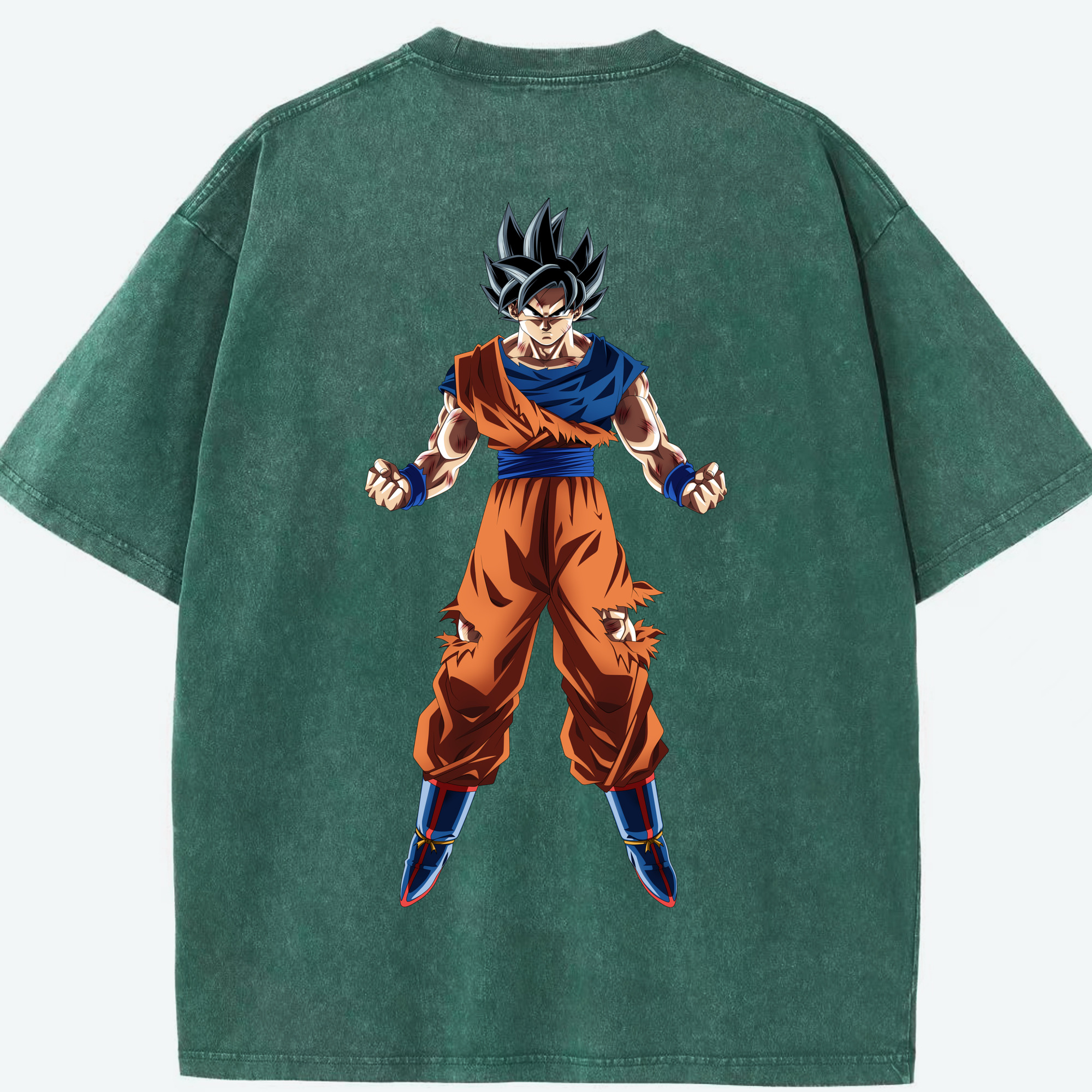 （画像用） ドラゴンボール 孫悟空（そん ごくう）Son Goku カカロット DRAGON BALL Kakarotto 綿100% ヴィンテージ風 半袖Tシャツ（背面プリント）